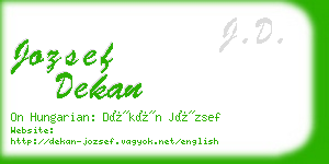 jozsef dekan business card